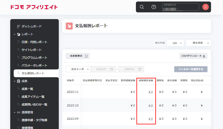 成果詳細の確認